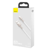 USB-kabel til Lightning Baseus Cafule, 2,4 A, 2 m (hvid)