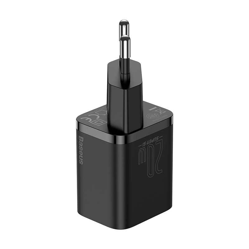 Baseus Super Si Quick Charger 1C 20W med USB-C-kabel til Lightning 1m (sort)