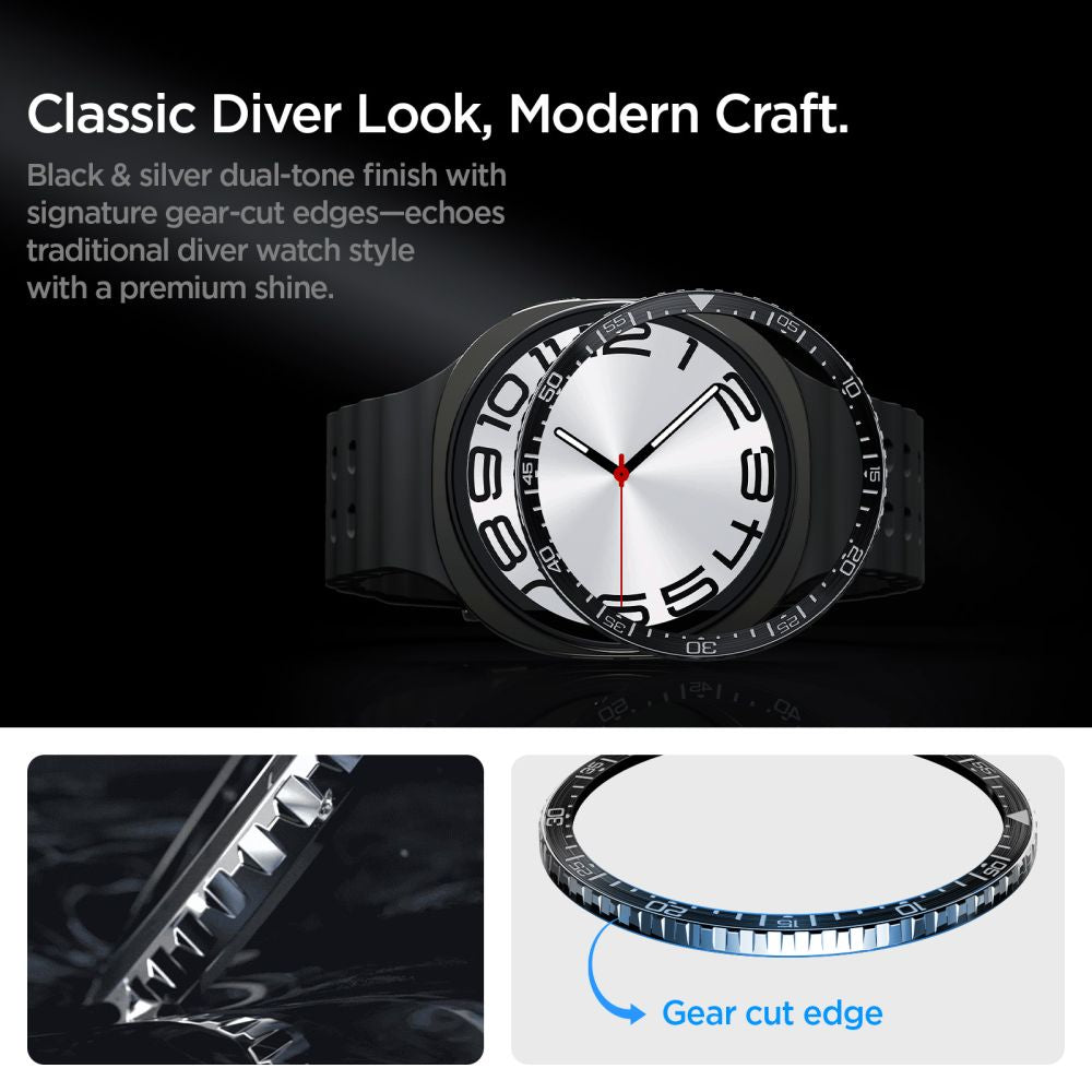 Spigen Bezel Tune Diver Cover til Samsung Galaxy Watch 8 44mm - sort