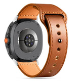 Tech-Protect Leatherfit Strap til Samsung Galaxy Watch 40/44/46 mm - Brunt