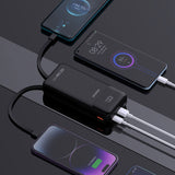 Dudao K15Pro Power Bank 20000mAh 22.5W PD USB-C / USB-A / Indbygget Lightning og USB-C Kabler - sort