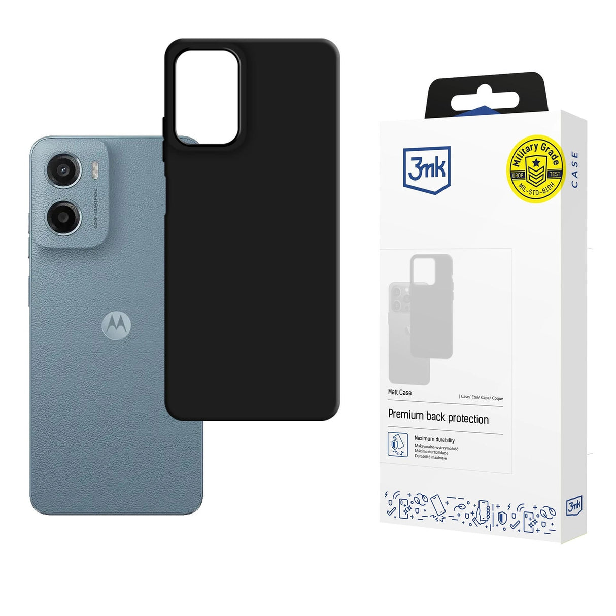 3mk Matt Case til Motorola Moto G05 / E15 G4 - Matte Black