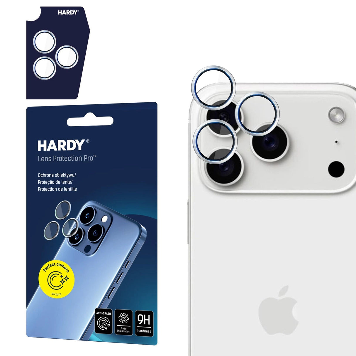 3mk HARDY Lens Protection Pro-linseglas til iPhone 17 Pro / 17 Pro Max - sølv