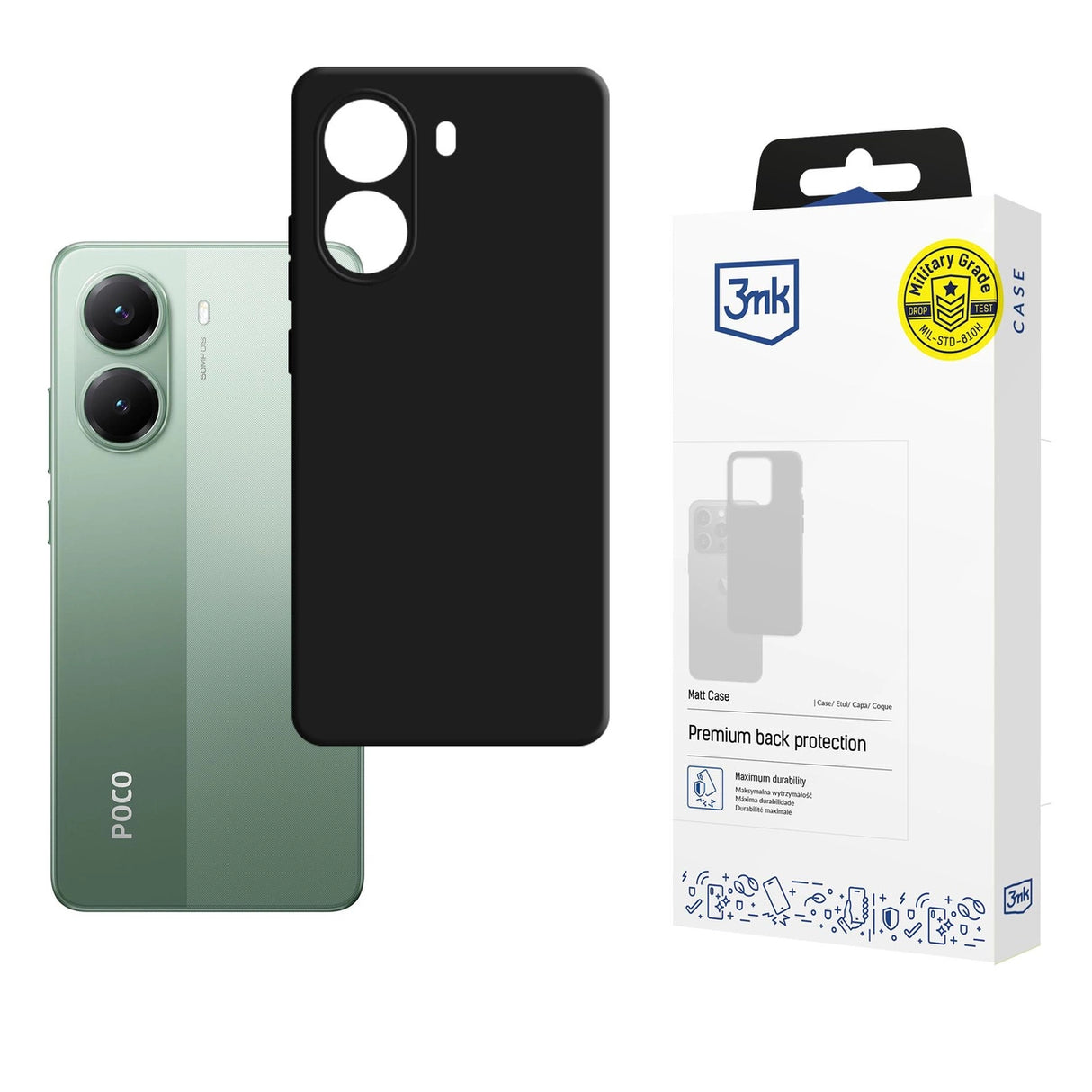 3mk Matt Case til Xiaomi Poco X7 Pro - Matte Black