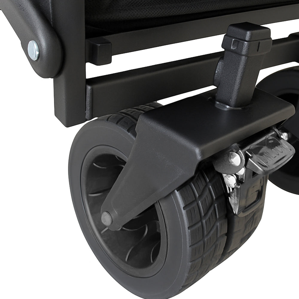 Wozinsky WZP-100 strandvogn, turistvogn, holdbar, brede hjul, med sikkerhedsnet op til 100 kg - sort