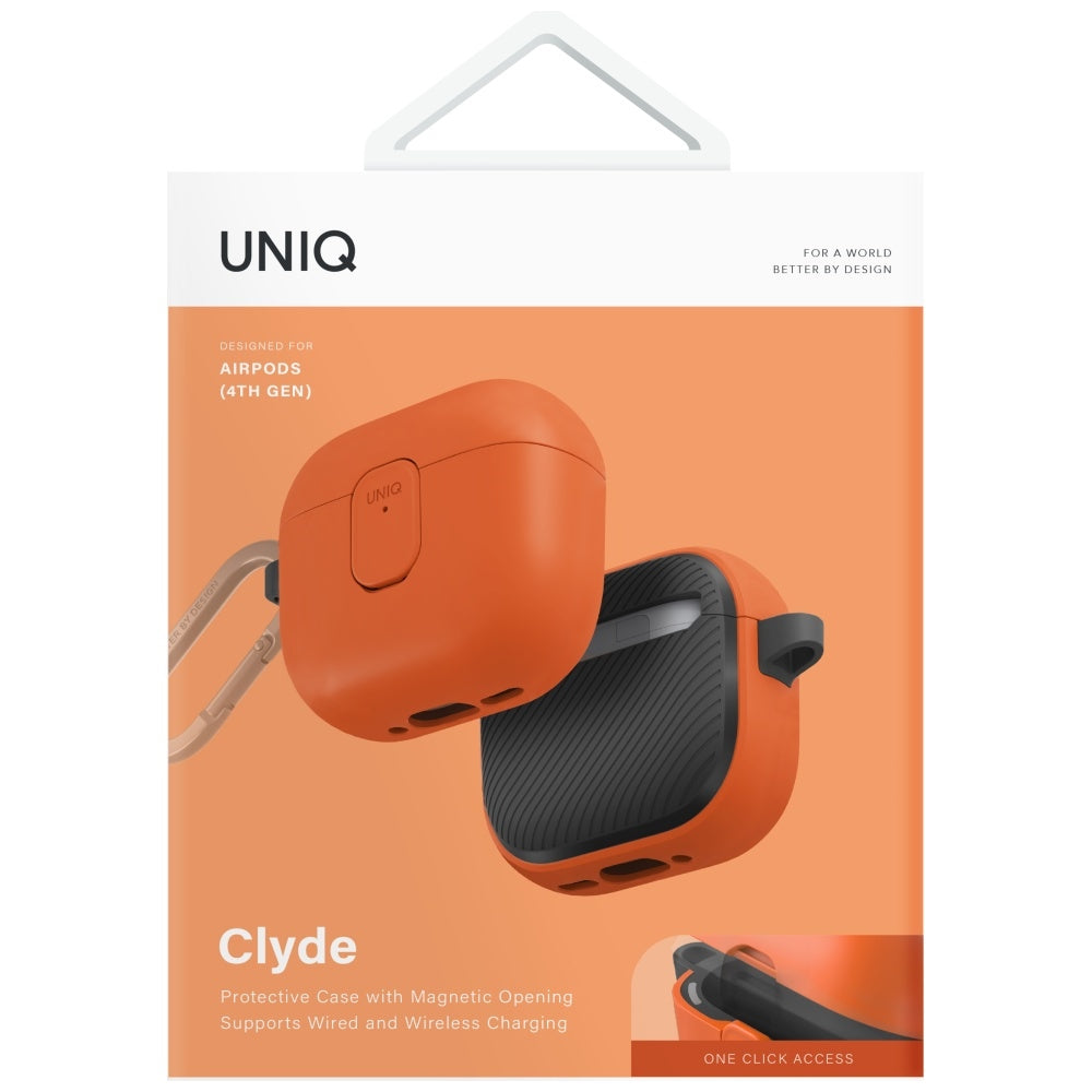 Uniq Clyde Lock Case til AirPods 4 - Orange