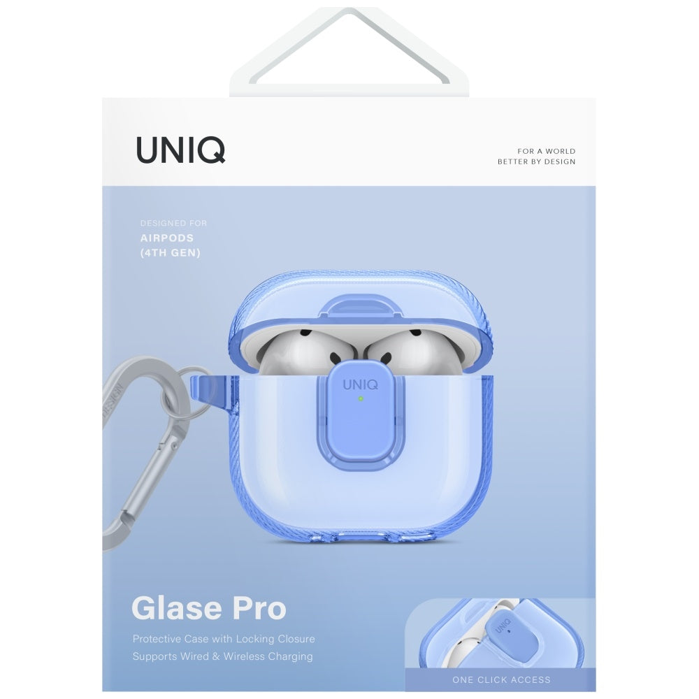 Uniq Glase Pro Case til AirPods 4 - Blå