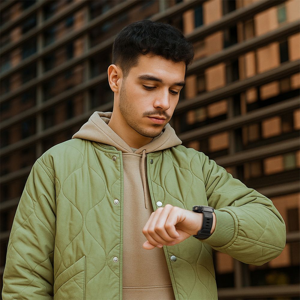 Spigen Rugged Armor Pro Strap for Samsung Galaxy Watch 8 44mm - Matte Black
