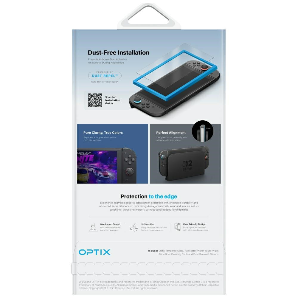 Uniq Optix Clear Tempered Glass til Nintendo Switch 2