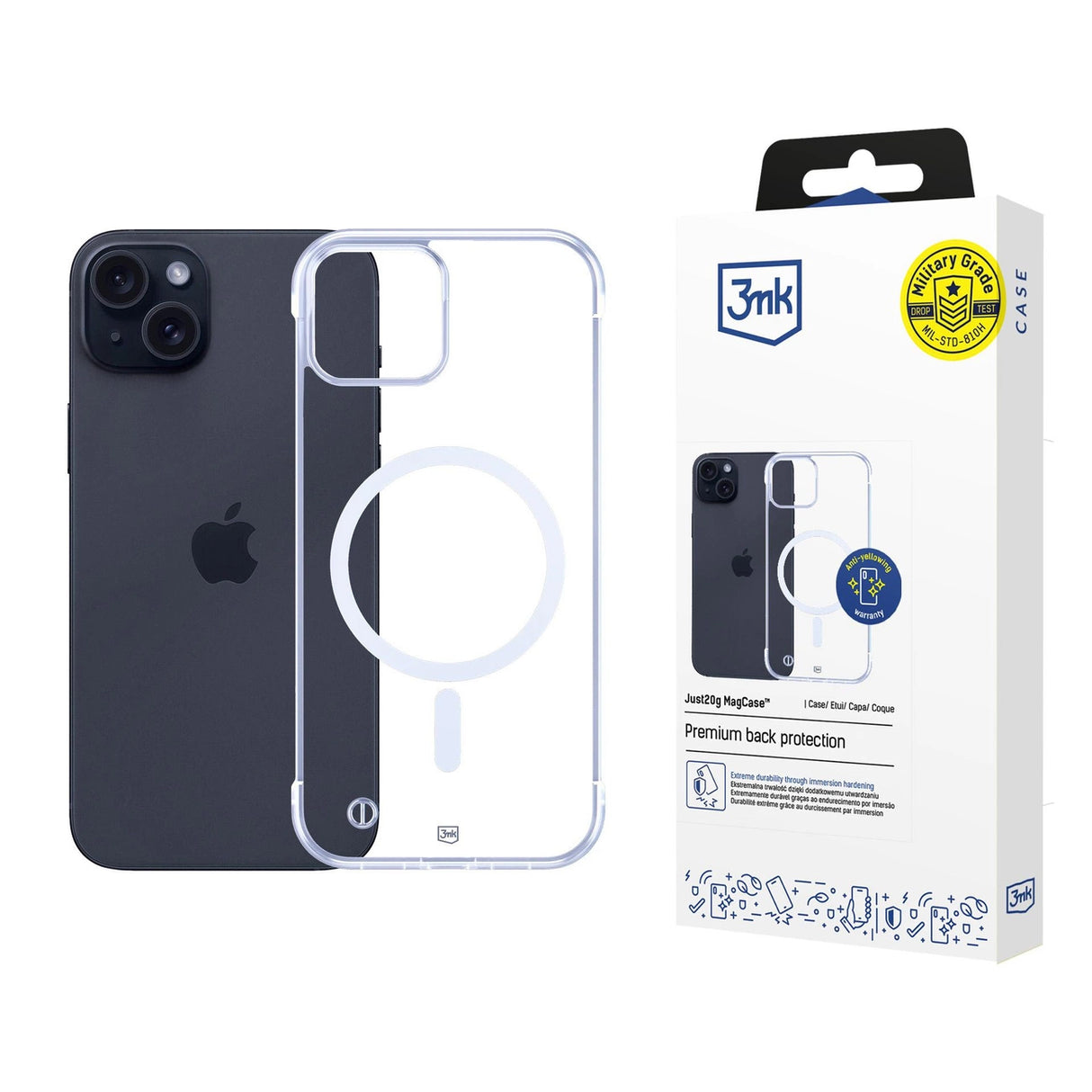 3mk Just20g MagCase Case til Apple iPhone 15 - Gennemsigtig