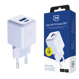 3mk Hyper GaN oplader 20W QC4+ PD PPS USB-C USB-A Wall oplader - hvid