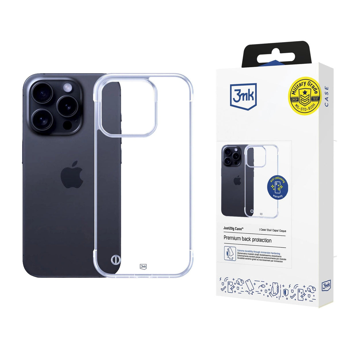 3mk Just20g Clear Case til Apple iPhone 16 Pro Max - gennemsigtigt