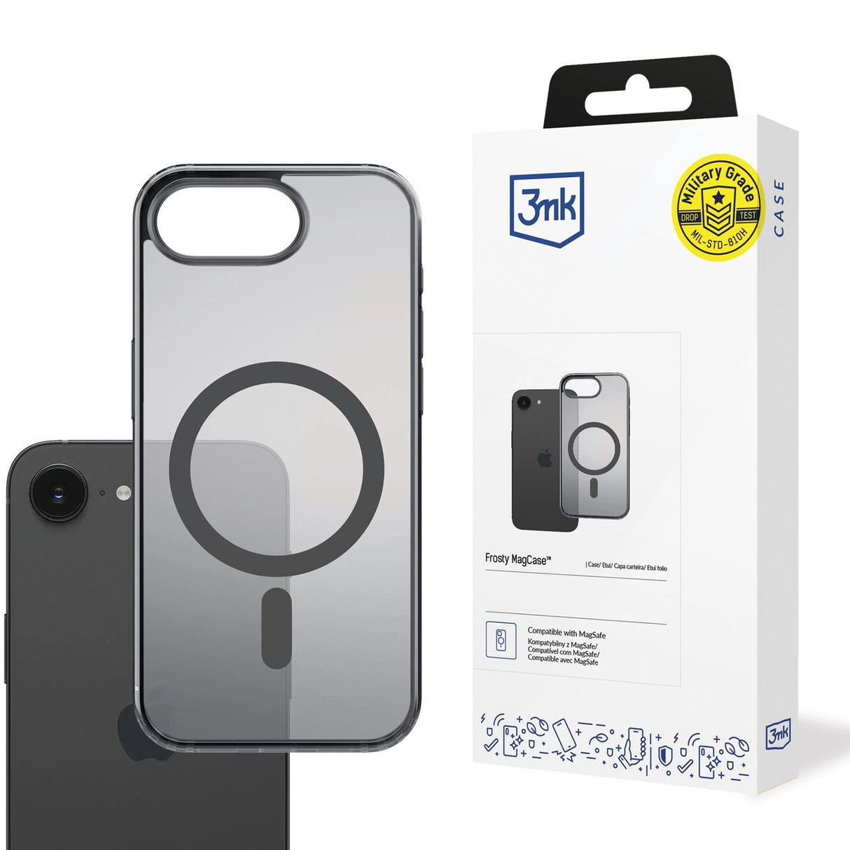 3mk Frosty MagCase til iPhone 16E - sort