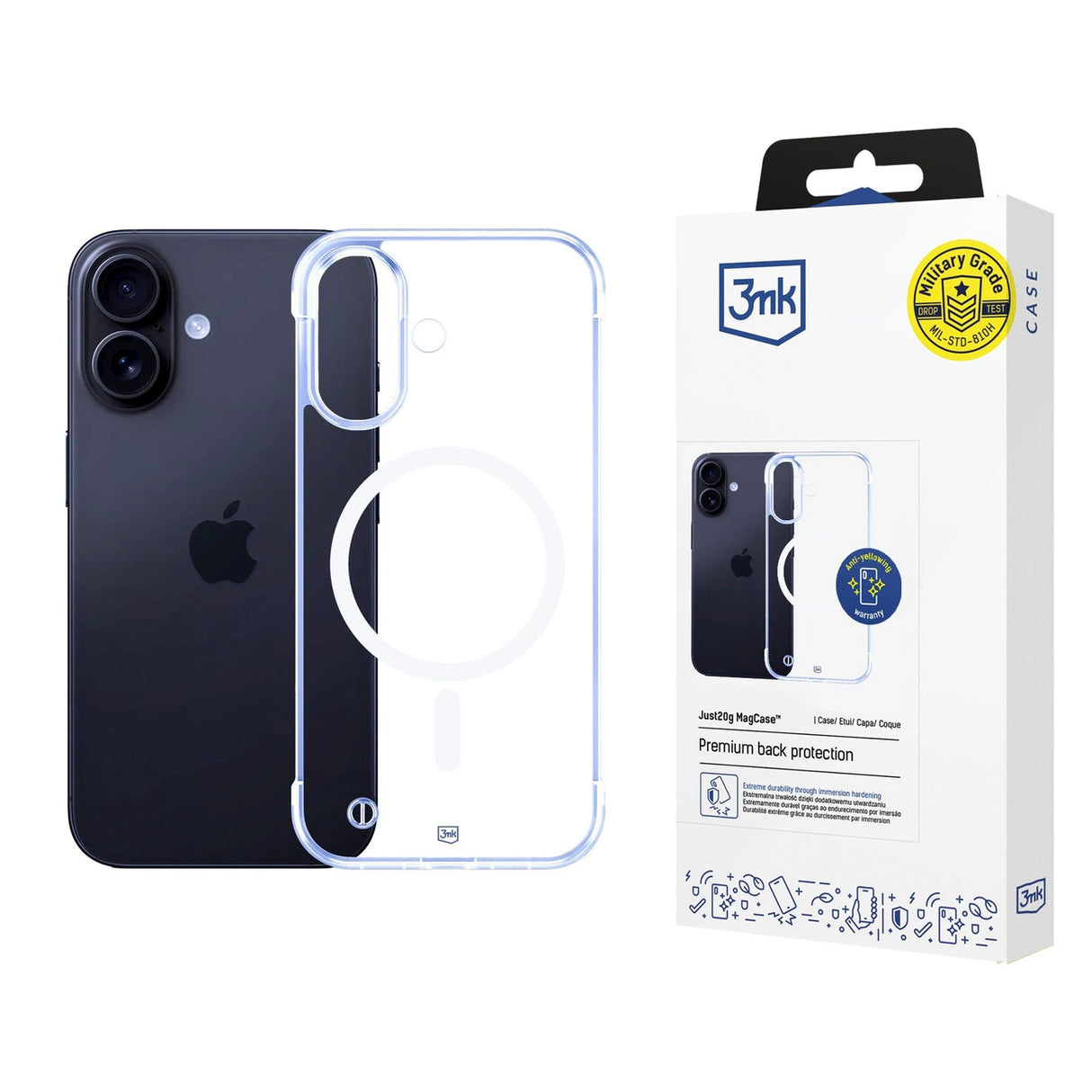 3mk Just20g MagCase til iPhone 16 - gennemsigtigt