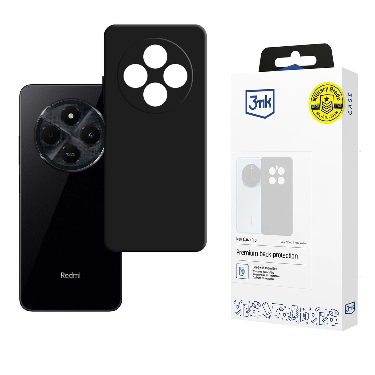 3mk Matt Case Pro-hylster til Xiaomi Redmi 14C - matt sort