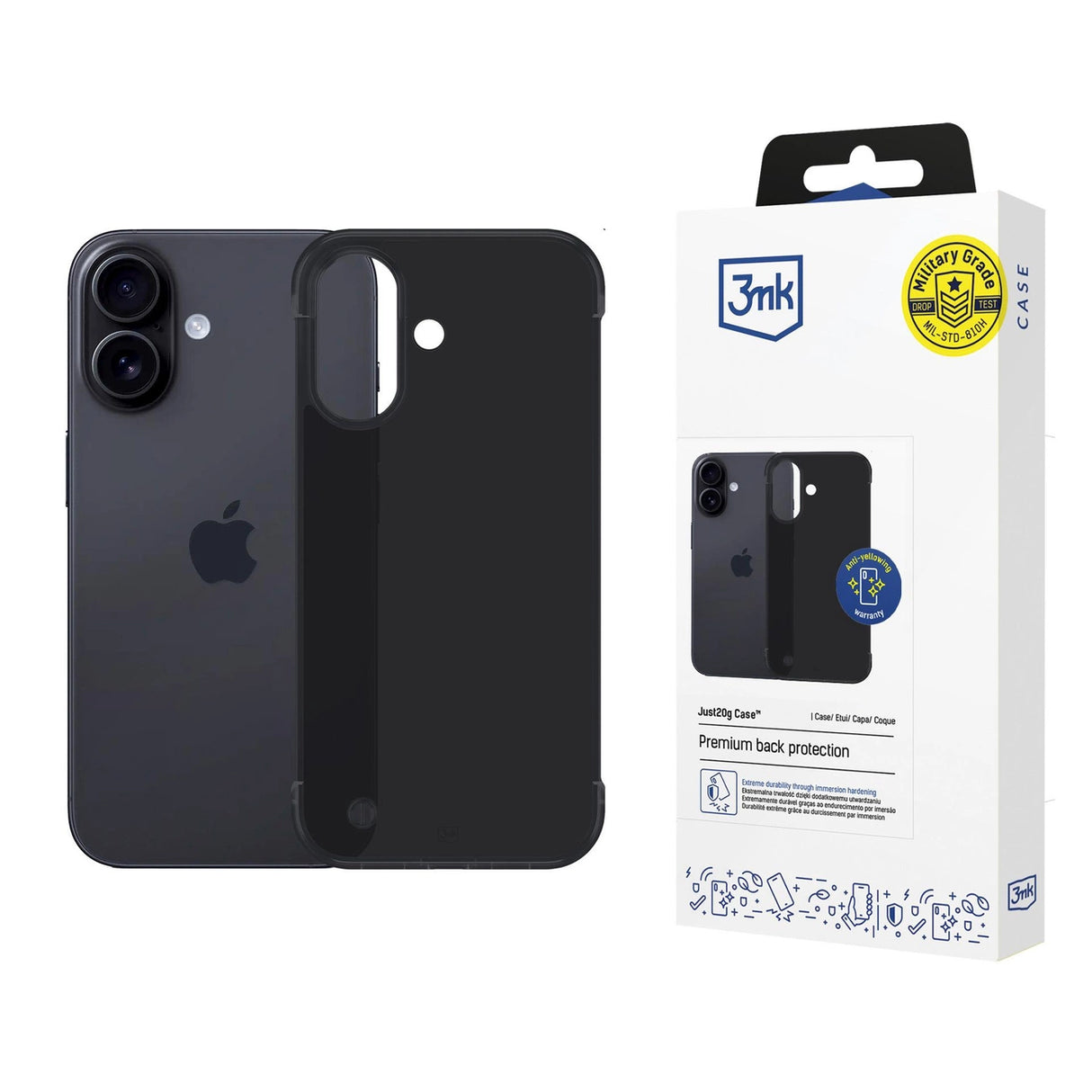 3mk Just20g Matt Case til Apple iPhone 16 - Matte sort