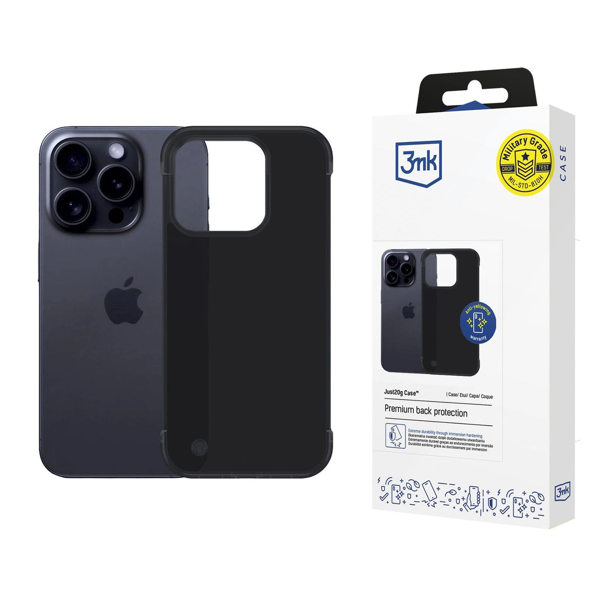 3mk Just20g Matt Case til Apple iPhone 15 Pro - Matte sort