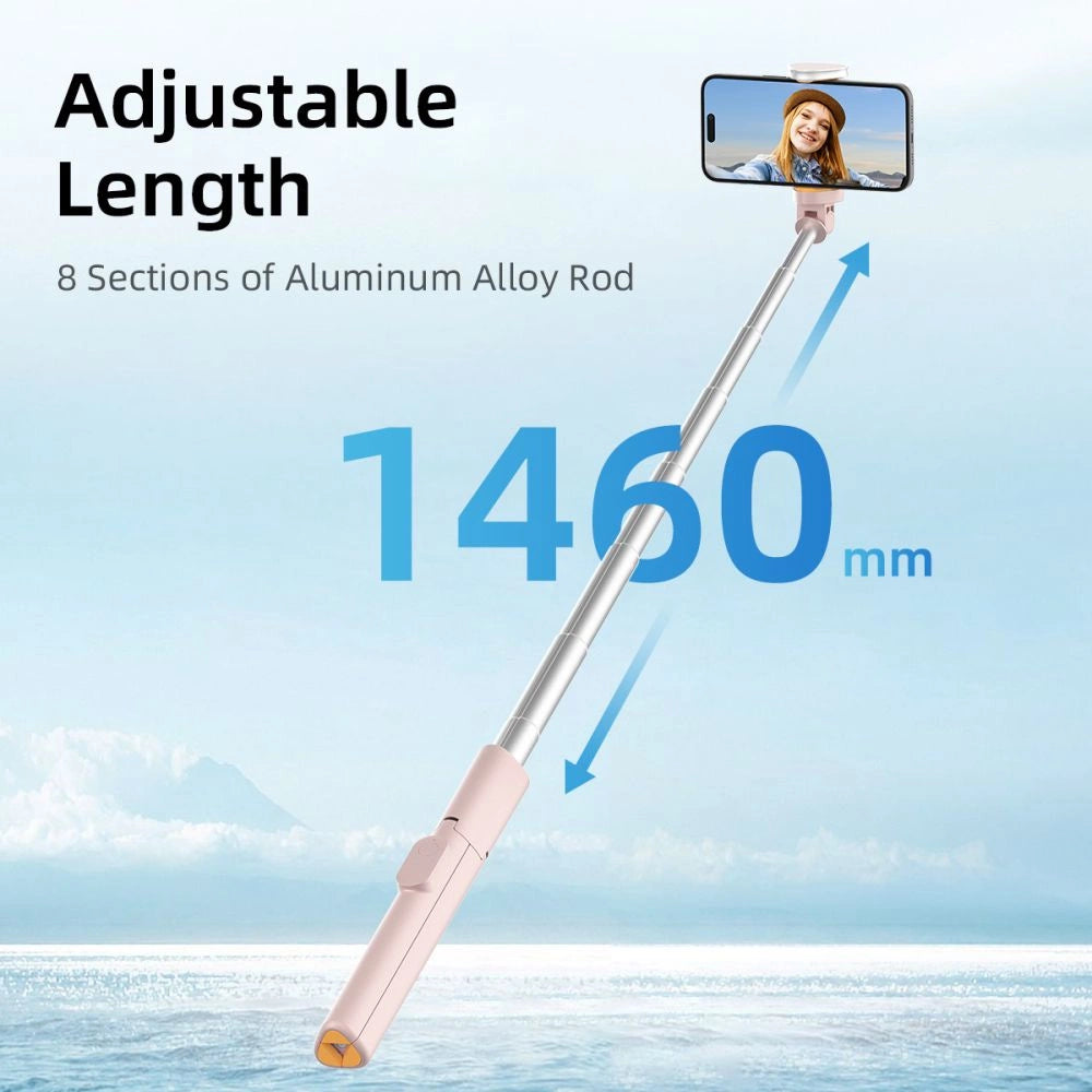 Selfie Stick Tech-Protect L09S med Stativ - Pink