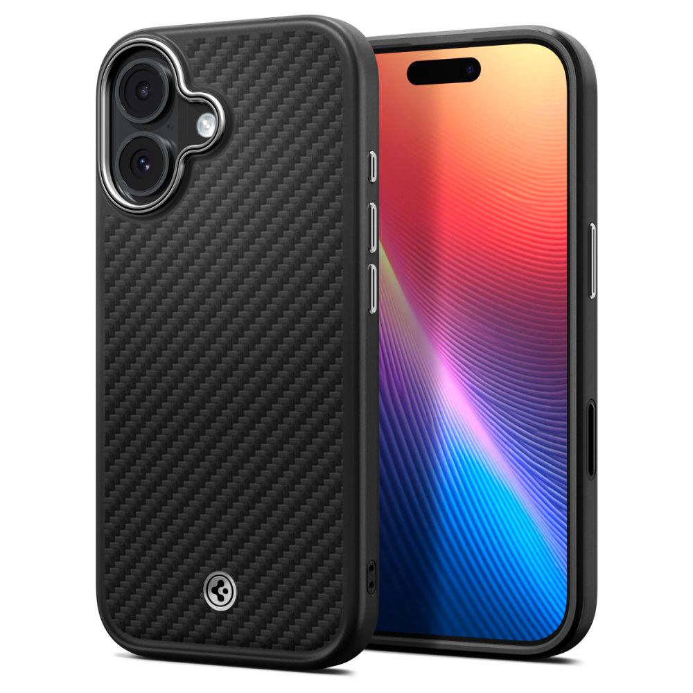 Spigen Enzo Aramid "T" MagSafe-fodral til iPhone 17 - sort og sølv