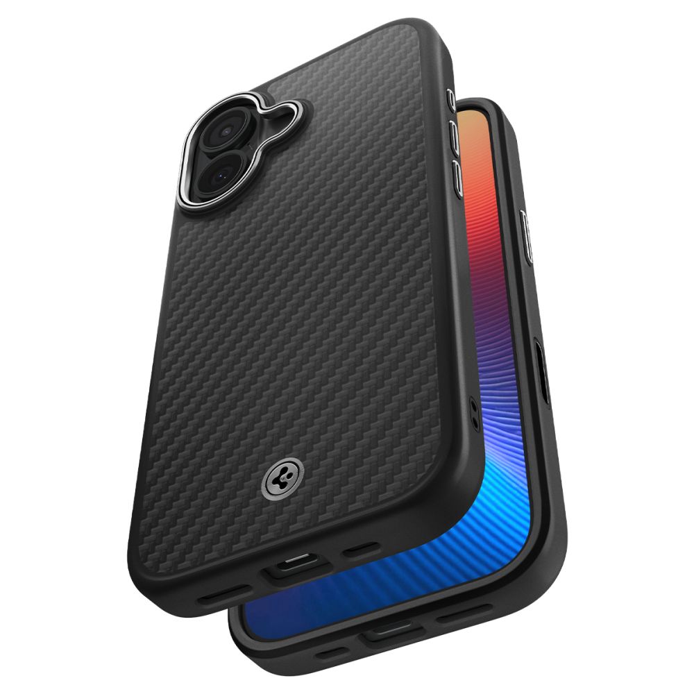 Spigen Enzo Aramid "T" MagSafe-fodral til iPhone 17 - sort og sølv