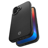 Spigen Enzo Aramid "T" MagSafe-fodral til iPhone 17 - sort og sølv