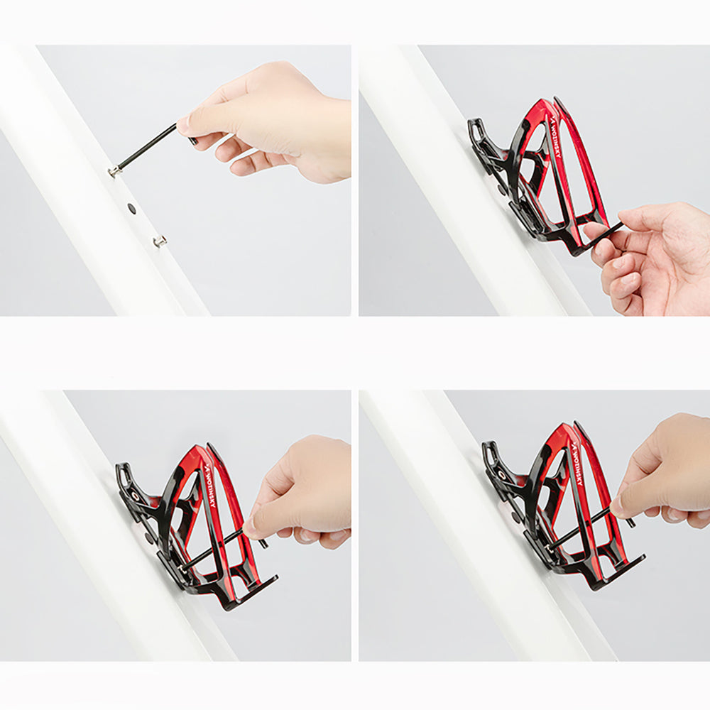 Wozinsky WUR-01BR Bike Bottle Holder Basket - sort og rød