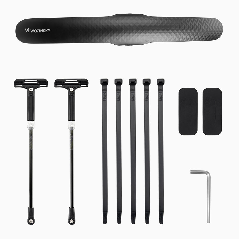 Wozinsky WBR-01 universel justerbar cykelfender - sort
