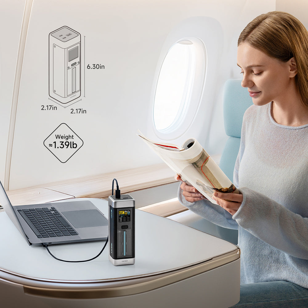 Powerbank Cuktech CUK00P23GLBK 210W 25000mAh Powerbank 2 x USB-C 1 x USB-A - sort