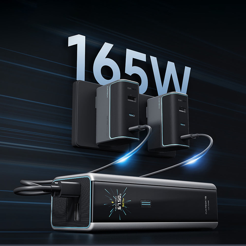 Powerbank Cuktech CKPB200UGLGR 210W 20000mAh 2 x USB-C 1 x USB-A - grå