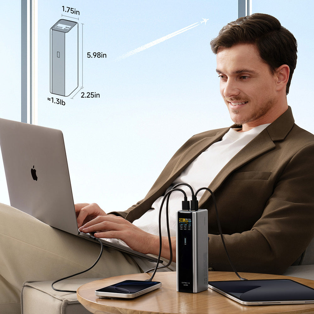 Powerbank Cuktech CKPB200UGLGR 210W 20000mAh 2 x USB-C 1 x USB-A - grå