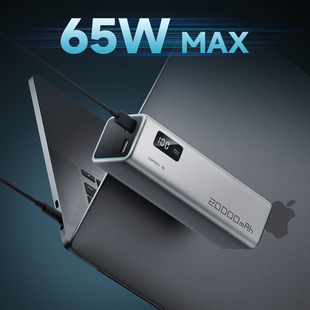 Powerbank Cuktech CUKP200XGLGR 100W 20000mAh 2 x USB-C 1 x USB-A - gray