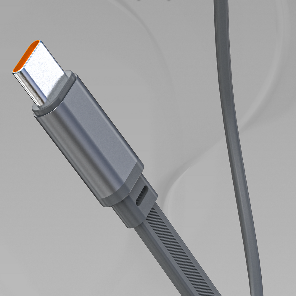 Dudao K31 Pro 45W 20000mAh Power Bank med indbygget indtrækbart USB-C-kabel - Grå