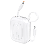 Dudao K32 22.5W 10000 mAh Powerbank med indbygget USB-C / Lightning Cable - hvid