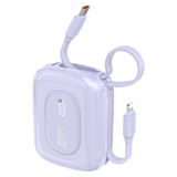 Dudao K32 22.5W 10000 mAh Powerbank med indbygget USB-C / Lightning Cable - Purple