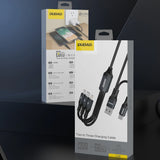 Dudao L3W USB-A/USB-C til Lightning/USB-C/MicroUSB 66W Kabel - sort
