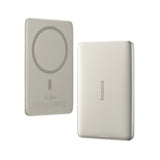 Baseus PicoGo AM41 Ultra-Slim 5000mAh 20W MagSafe Compatible Power Bank with Bases Simple USB-C 60W 30cm Cable - Titanium