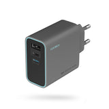 Cuktech CUKAD653EUGR 65W GaN Wall Charger 2 x USB-C 1 x USB-A - Gray