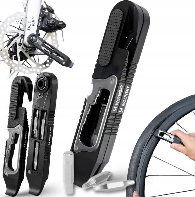 Wozinsky WZK-L2 14-in-1 Bicycle Tool Set, Multitool, Allen Keys, Tire Lever - Black
