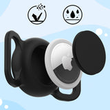 AirTag silikone vandtæt fodtøj til hund- eller kattehalsbånd - sort