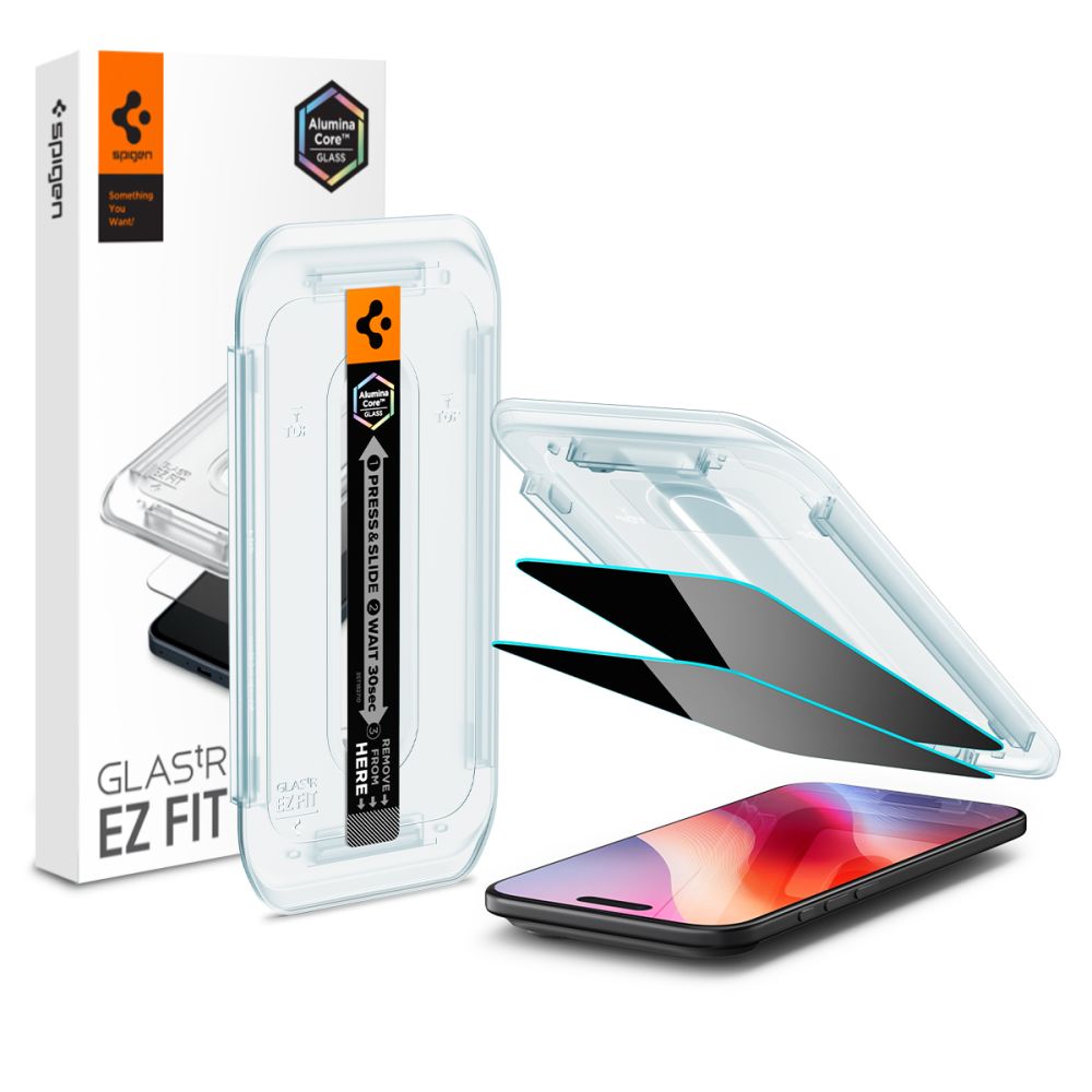 Spigen Glas.TR EZ Fit 2-pack privatlivsglas til iPhone 17 Air
