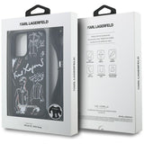 Karl Lagerfeld Crossbody Grained Pattern & Logo Case for iPhone 16 - Black