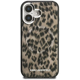 Karl Lagerfeld IML Leopard Pattern MagSafe Case til iPhone 16 - Brunt