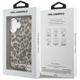 Karl Lagerfeld IML Leopard Pattern MagSafe Case til iPhone 16 - Brunt