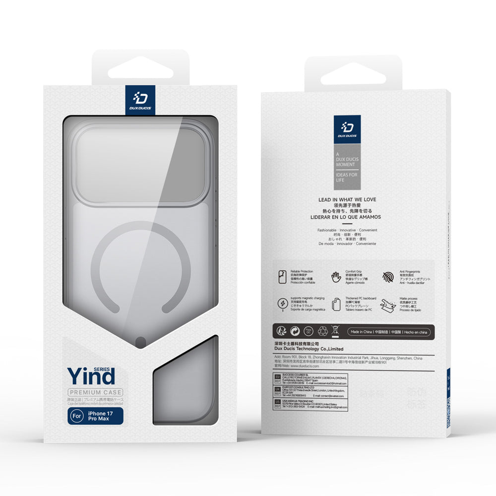 Dux Ducis Yind iPhone 17 Pro Case Compatible with MagSafe - Gray