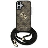 Guess 4G Big Logo Cord Stap Crossbody Case til iPhone 17 - Brunt