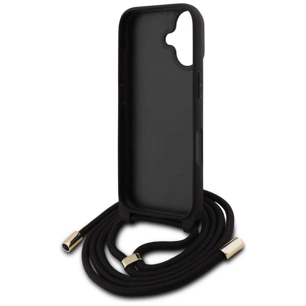 Guess 4G Big Logo Cord Stap Crossbody Case til iPhone 17 - Brunt