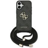 Guess 4G Big Logo Cord Stap Crossbody Case til iPhone 17 - sort