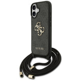 Guess 4G Big Logo Cord Stap Crossbody Case til iPhone 17 - sort