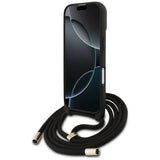 Guess 4G Big Logo Cord Stap Crossbody Case til iPhone 17 - sort