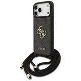 Guess 4G Big Logo Cord Stap Crossbody Case for iPhone 17 Pro Max - Black